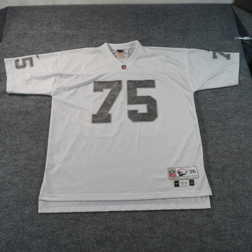 Reebok NFL Jersey Mens 2XL White Howie Long Raiders 1988 Throwback 75 Mesh